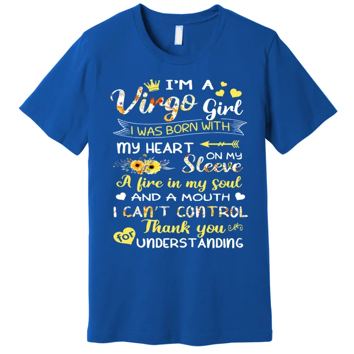 Im A Virgo Flower Gift Virgo Birthday Gift Premium T-Shirt