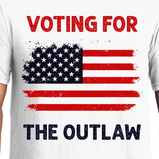 I Am Voting For The Outlaw 2024 Bold Election Statement Pajama Set