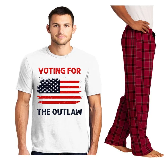 I Am Voting For The Outlaw 2024 Bold Election Statement Pajama Set