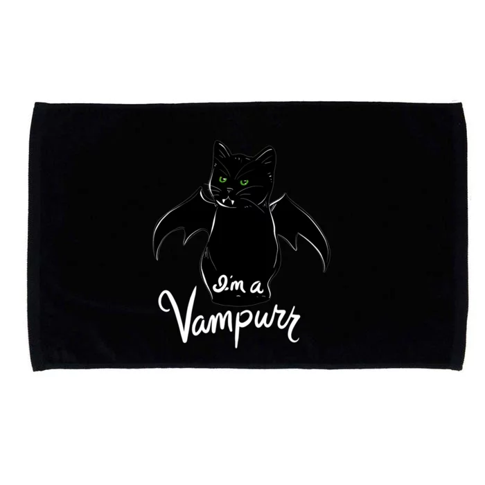 Im A Vampurr Stay Spooky Cute Cat Funny Gift Microfiber Hand Towel