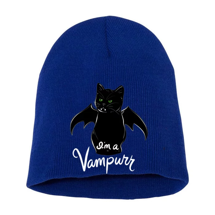 Im A Vampurr Stay Spooky Cute Cat Funny Gift Short Acrylic Beanie