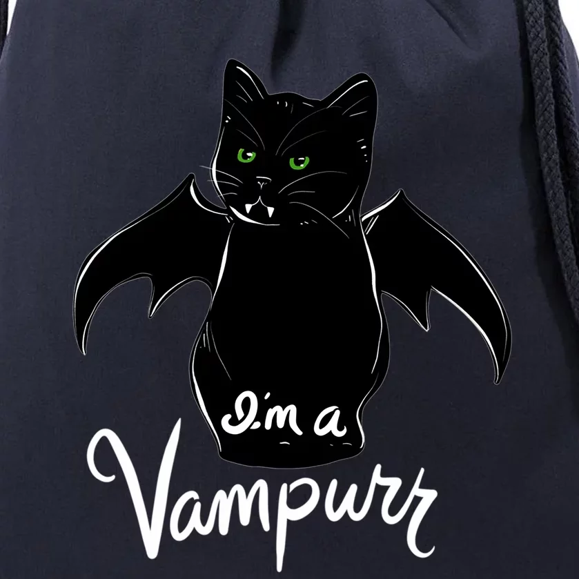 Im A Vampurr Stay Spooky Cute Cat Funny Gift Drawstring Bag