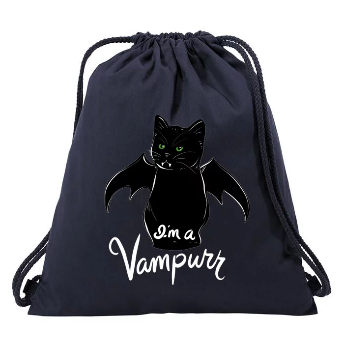 Im A Vampurr Stay Spooky Cute Cat Funny Gift Drawstring Bag