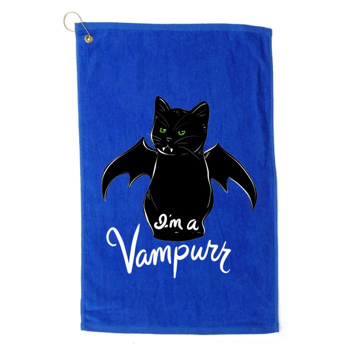 Im A Vampurr Stay Spooky Cute Cat Funny Gift Platinum Collection Golf Towel