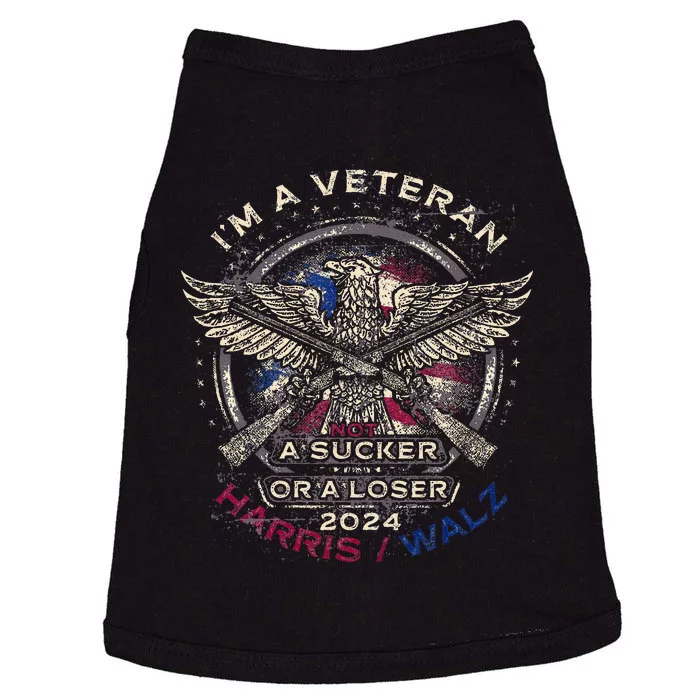 IM A Veteran Not A Sucker Or Loser Flag Harris Walz 2024 Doggie Tank