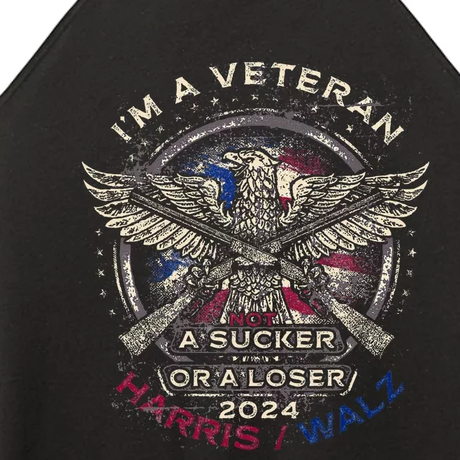 IM A Veteran Not A Sucker Or Loser Flag Harris Walz 2024 Women’s Perfect Tri Rocker Tank