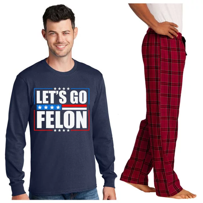 I Am Voting Convicted Felon 2024 Trump Lets Go Felon Long Sleeve Pajama Set