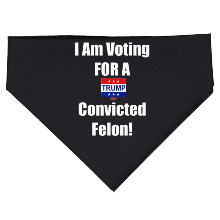 I Am Voting For A Convicted Felon Trump 2024 USA-Made Doggie Bandana