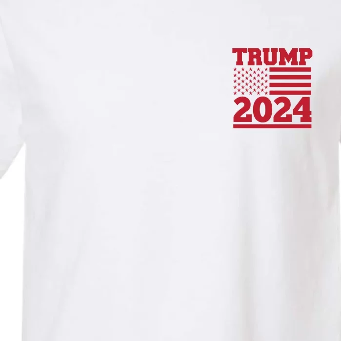 I Am Voting For The Convicted Felon Trump 2024 Usa Flag Front And Back Front & Back Garment-Dyed Heavyweight T-Shirt