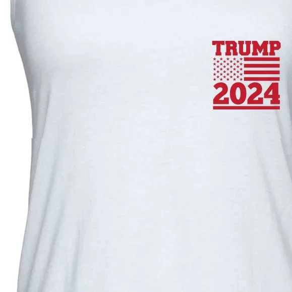 I Am Voting For The Convicted Felon Trump 2024 Usa Flag Front And Back Front & Back Ladies Essential Flowy Tank