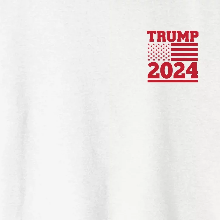 I Am Voting For The Convicted Felon Trump 2024 Usa Flag Front And Back Front & Back Women's Crop Top Tee