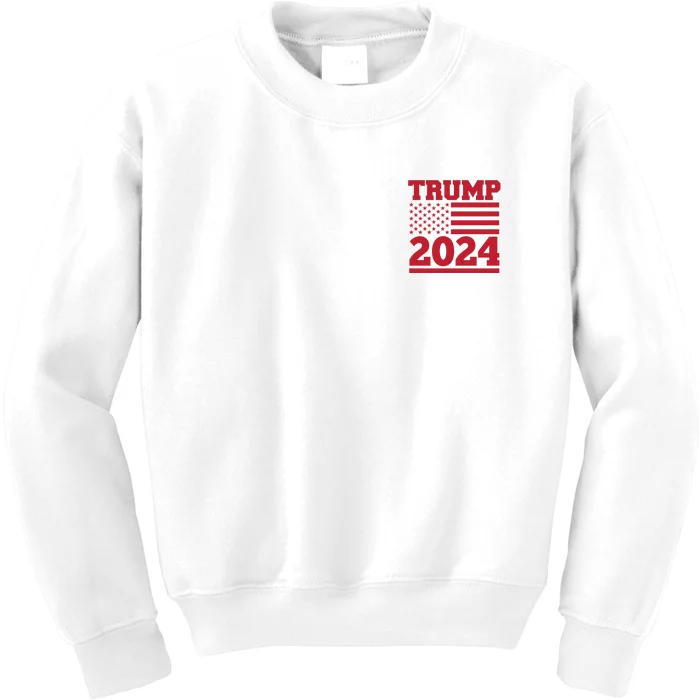 I Am Voting For The Convicted Felon Trump 2024 Usa Flag Front And Back Front & Back Kids Sweatshirt