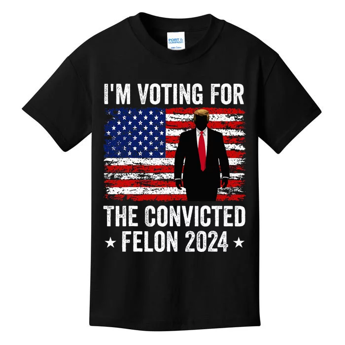 I Am Voting Convicted Felon 2024 Kids T-Shirt