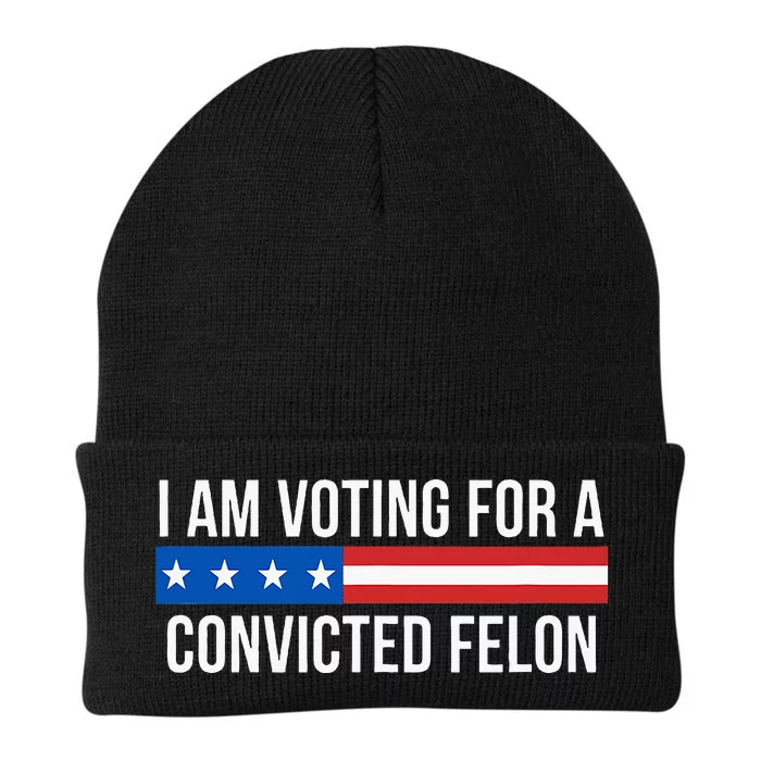 I Am Voting For A Convicted Felon Knit Cap Winter Beanie