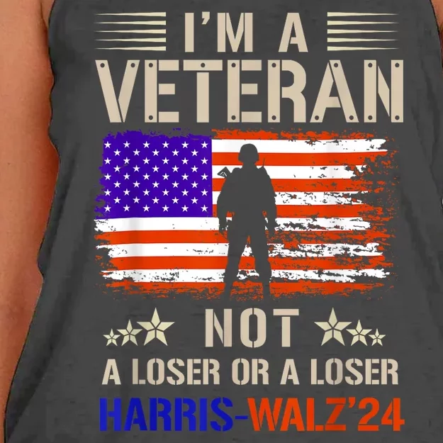 IM A Veteran Not A Sucker Or Loser Anti Trump Gift Women's Knotted Racerback Tank