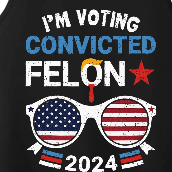 I Am Voting Convicted Felon 2024 Retro 2024 Performance Tank