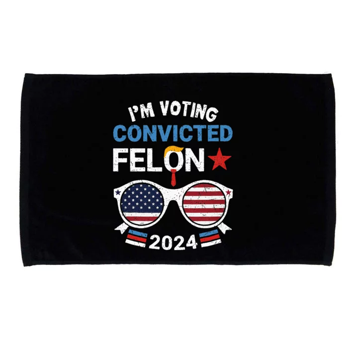 I Am Voting Convicted Felon 2024 Retro 2024 Microfiber Hand Towel