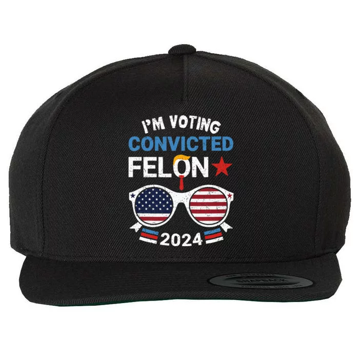 I Am Voting Convicted Felon 2024 Retro 2024 Wool Snapback Cap