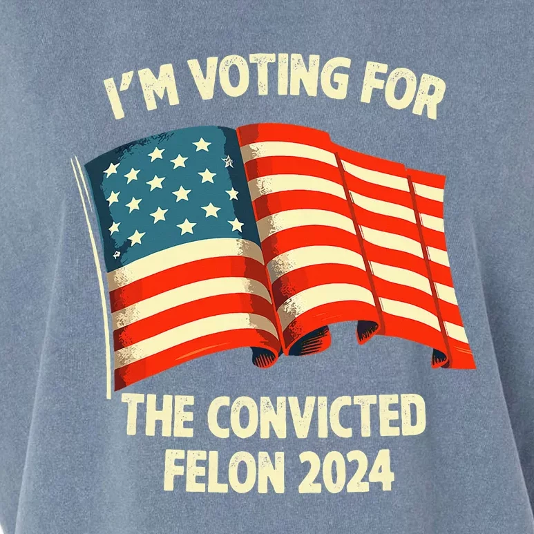 I Am Voting Convicted Felon 2024 Garment-Dyed Women's Muscle Tee