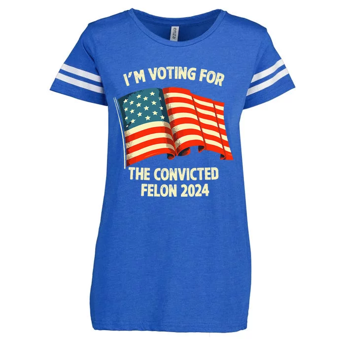 I Am Voting Convicted Felon 2024 Enza Ladies Jersey Football T-Shirt