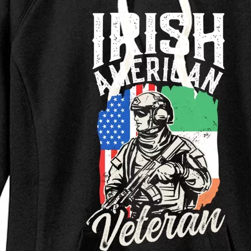 Irish American Veteran Roots Family Ireland Us Usa America Funny Gift Women's Fleece Hoodie