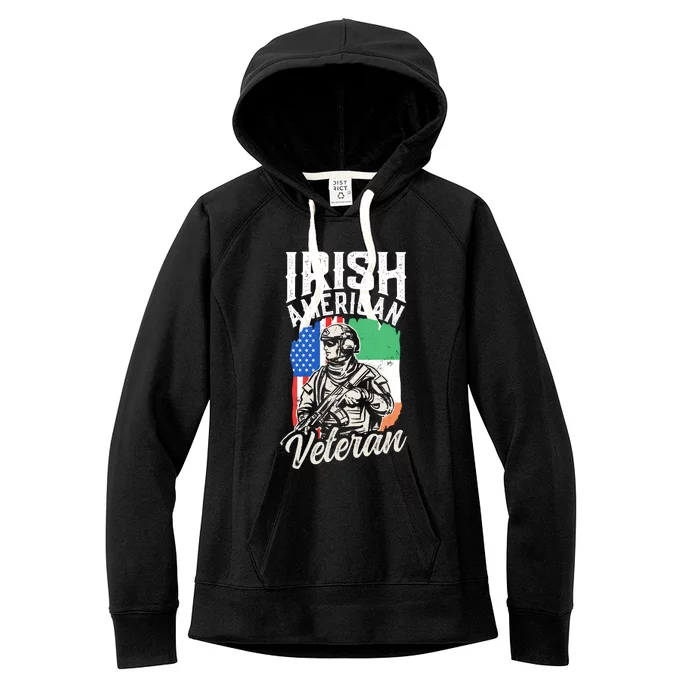 Irish American Veteran Roots Family Ireland Us Usa America Funny Gift Women's Fleece Hoodie