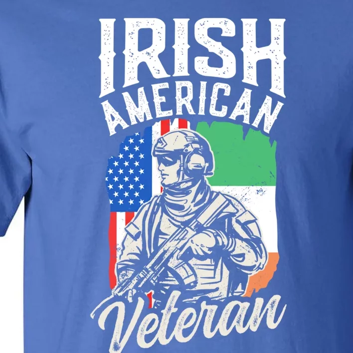 Irish American Veteran Roots Family Ireland Us Usa America Funny Gift Tall T-Shirt