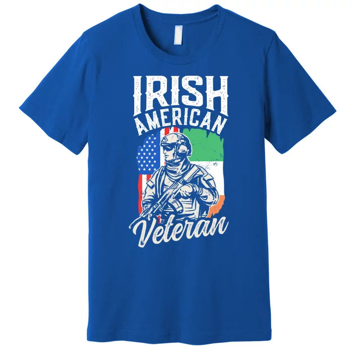 Irish American Veteran Roots Family Ireland Us Usa America Funny Gift Premium T-Shirt