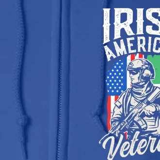 Irish American Veteran Roots Family Ireland Us Usa America Funny Gift Full Zip Hoodie