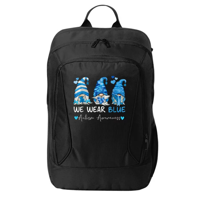 In April We Wear Blue Autism Awareness Gnome Matching Family City Backpack