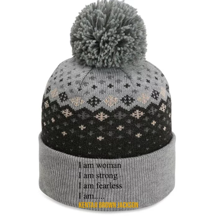 I Am Woman Ketanji Brown Jackson Quote The Baniff Cuffed Pom Beanie