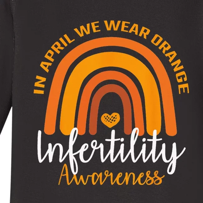 In April We Wear Orange Infertility Awareness Week Rainbow Baby Long Sleeve Bodysuit