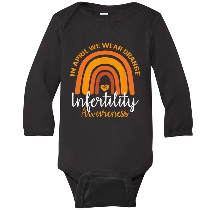 In April We Wear Orange Infertility Awareness Week Rainbow Baby Long Sleeve Bodysuit