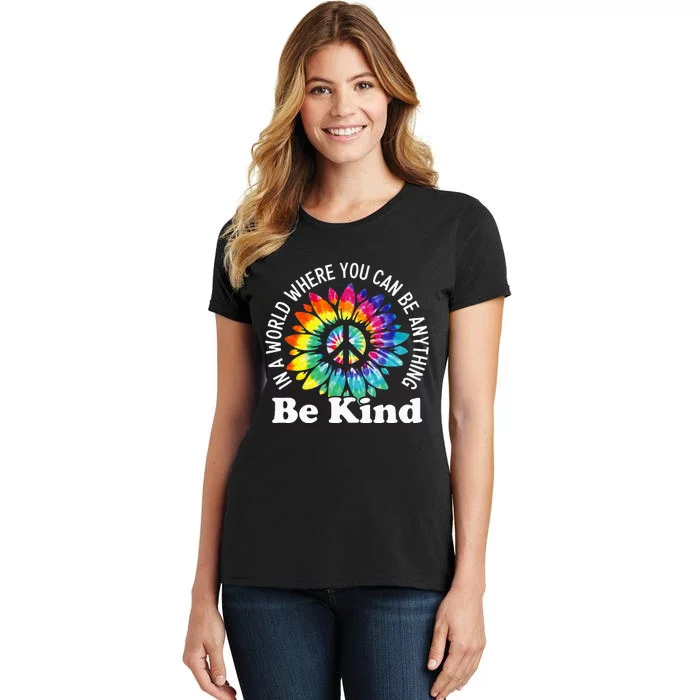 In A World Where You Can Be Anything Be Kind Sign Language Women's T-Shirt