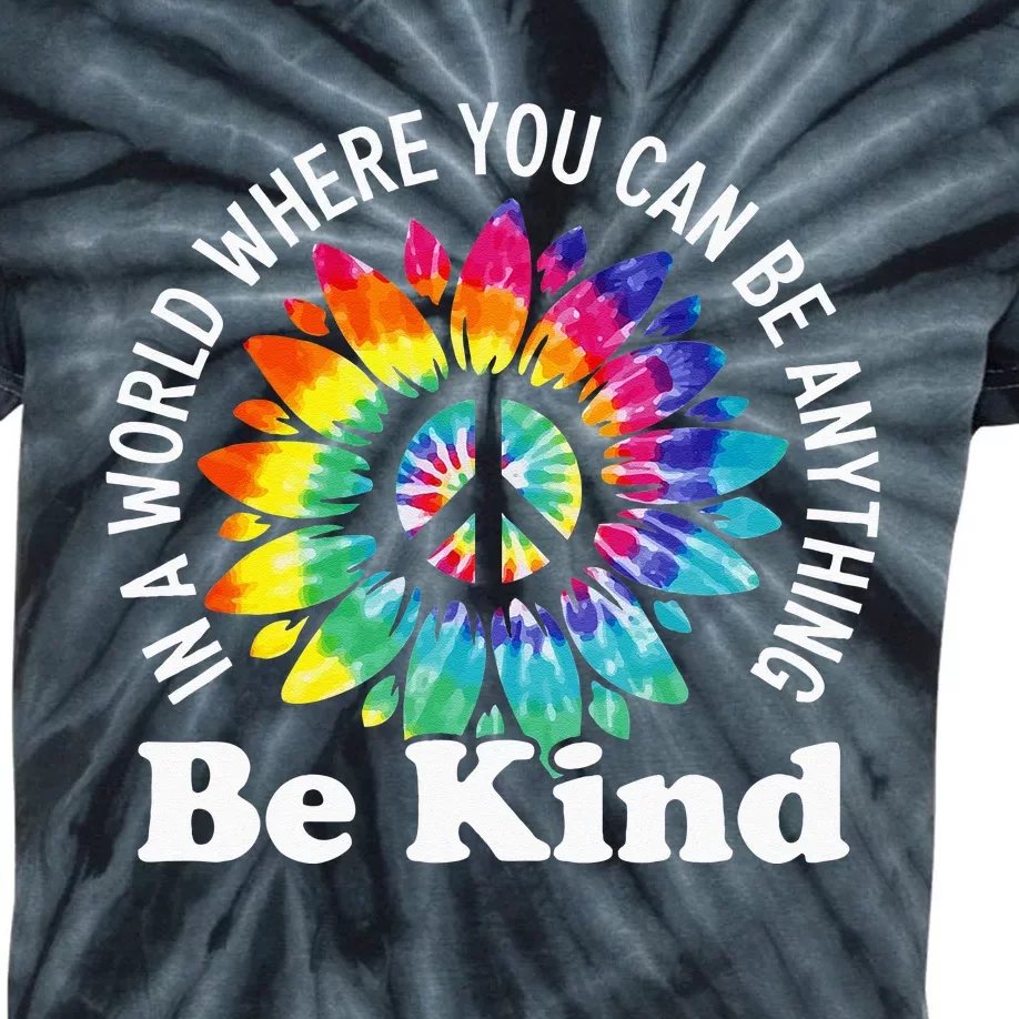 In A World Where You Can Be Anything Be Kind Sign Language Kids Tie-Dye T-Shirt