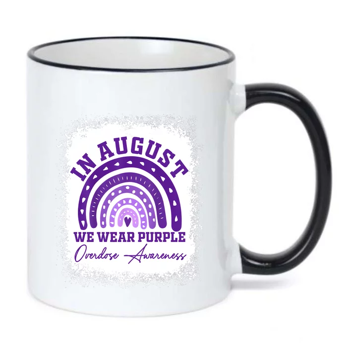 In August We Wear Purple Overdose Awareness Black Color Changing Mug