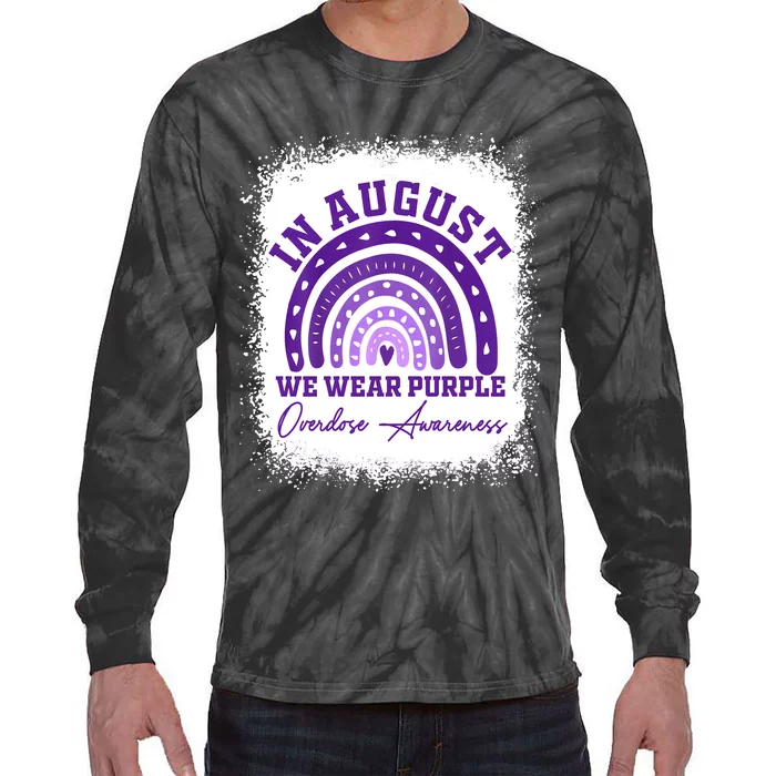 In August We Wear Purple Overdose Awareness Tie-Dye Long Sleeve Shirt