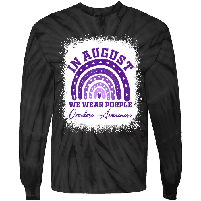 In August We Wear Purple Overdose Awareness Tie-Dye Long Sleeve Shirt