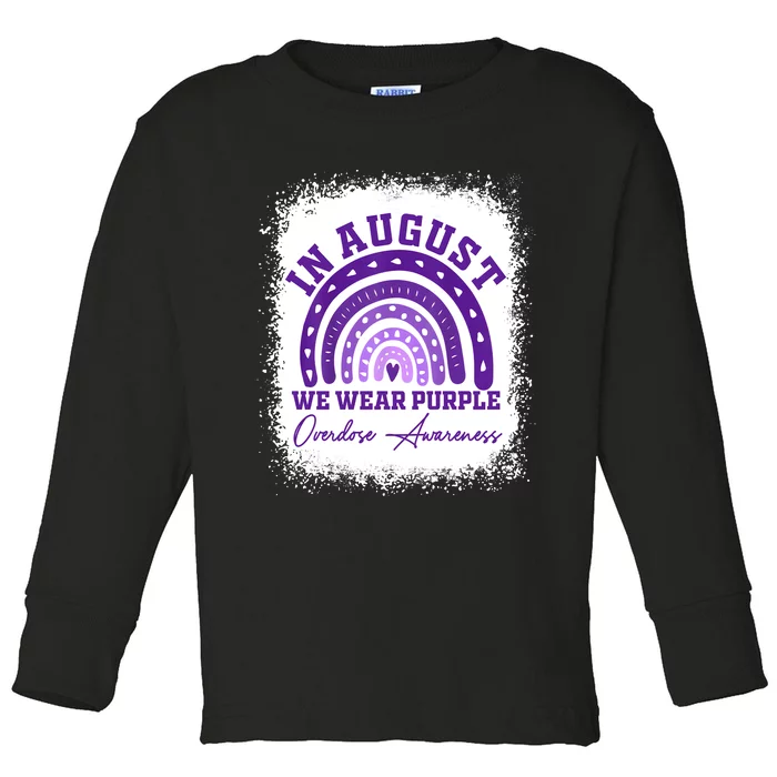 In August We Wear Purple Overdose Awareness Toddler Long Sleeve Shirt