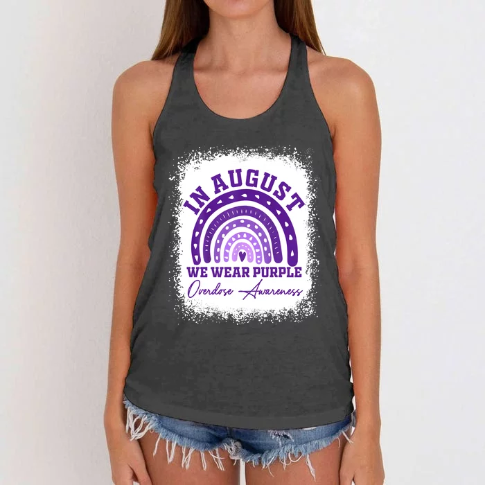 In August We Wear Purple Overdose Awareness Women's Knotted Racerback Tank