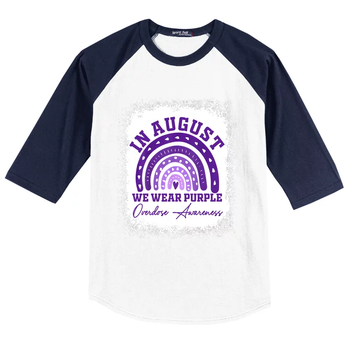 In August We Wear Purple Overdose Awareness Baseball Sleeve Shirt