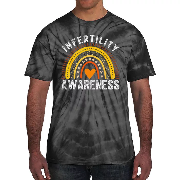 In April We Wear Orange Infertility Awareness Month Rainbow Tie-Dye T-Shirt