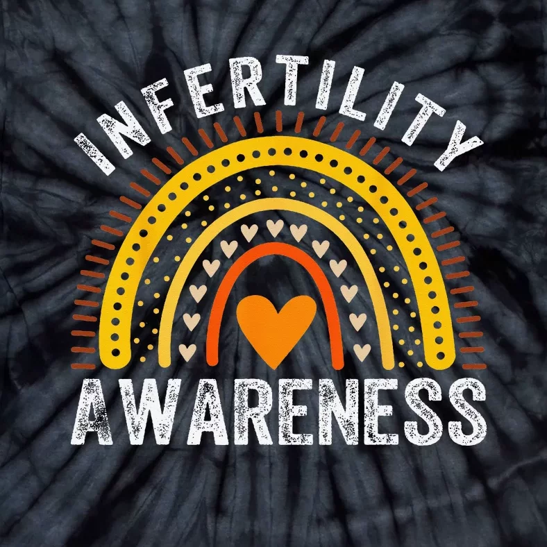 In April We Wear Orange Infertility Awareness Month Rainbow Tie-Dye T-Shirt