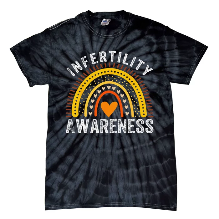 In April We Wear Orange Infertility Awareness Month Rainbow Tie-Dye T-Shirt