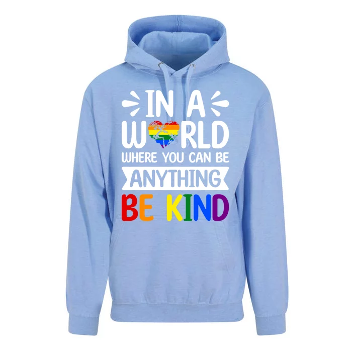 In A World Where You Can Be Anything Be Kind Lgbtq Ally Gift Unisex Surf Hoodie