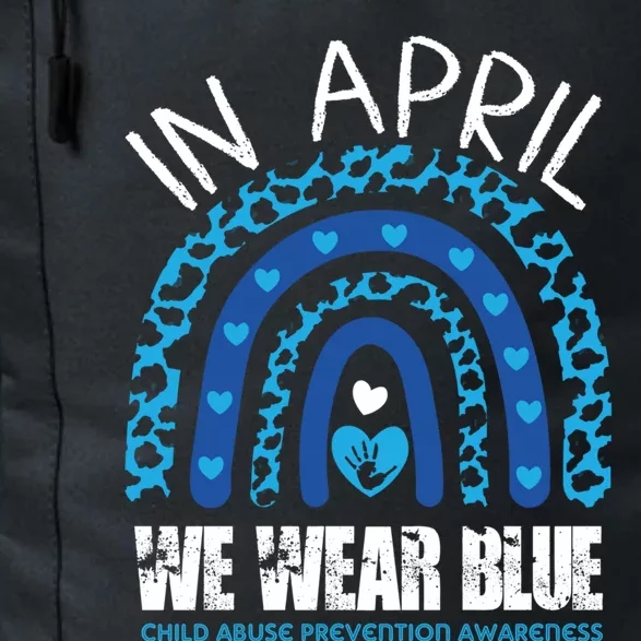 In April We Wear Blue Abuse Prevention Awareness Month Funny Gift Daily Commute Backpack