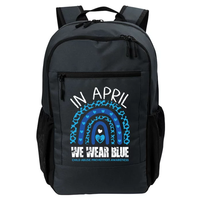 In April We Wear Blue Abuse Prevention Awareness Month Funny Gift Daily Commute Backpack