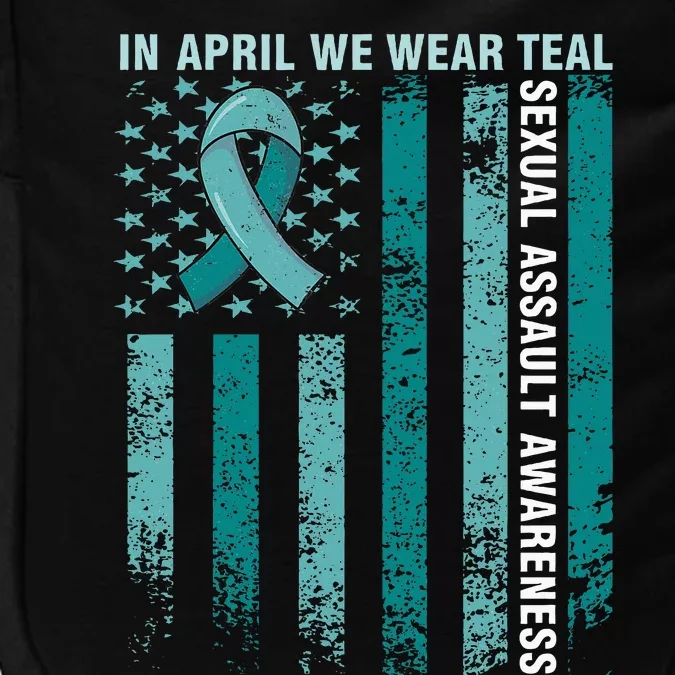 In April We Wear Teal Sexual Assault Awareness Impact Tech Backpack