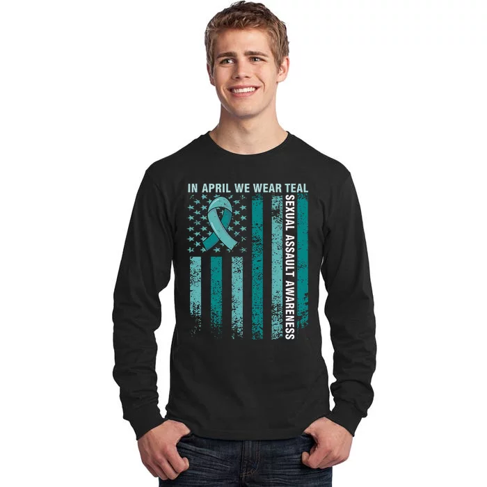 In April We Wear Teal Sexual Assault Awareness Tall Long Sleeve T-Shirt