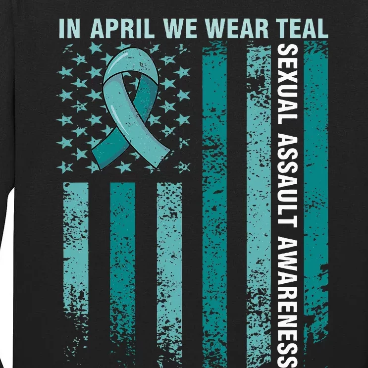 In April We Wear Teal Sexual Assault Awareness Tall Long Sleeve T-Shirt